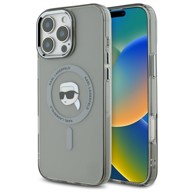 KARL LAGERFELD Originalna maska za iPhone 16 Pro 6.3" KLHMP16LHLSKIK IML Metal Karl Head MagSafe, crna